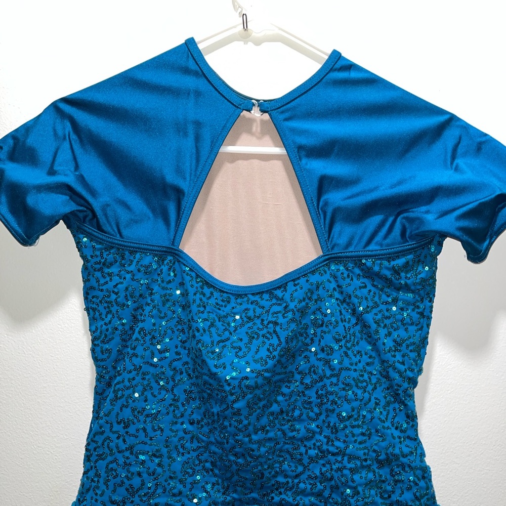 Weissman Teal High-Low Dance lyrical dress - Picture 7 of 11